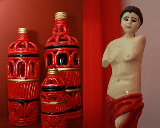 Exposição de esculturas em barro em Vila Franca