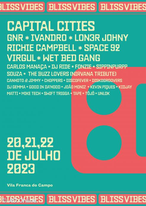 Festival Bliss Vibes acontece de 20 a 22 de julho em Vila Franca
